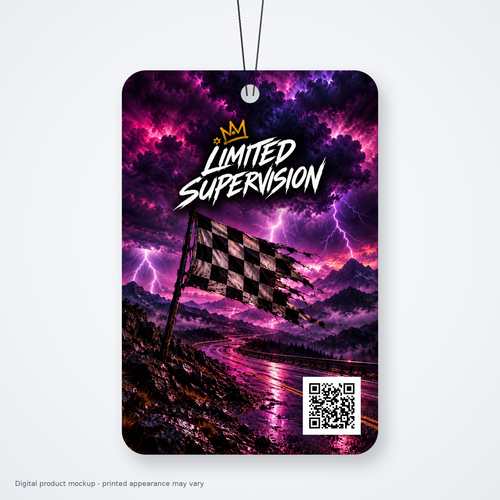 Bad Ideas Black Label air freshener digital mockup. Printed appearance may vary.