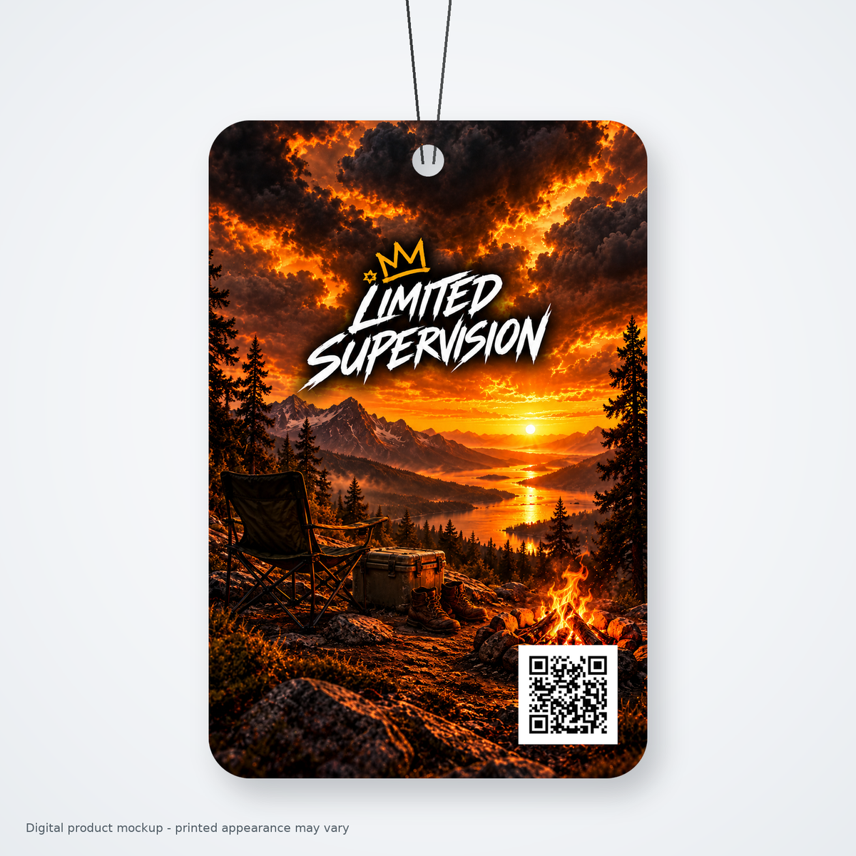 On Break Black Label air freshener digital mockup. Printed appearance may vary.