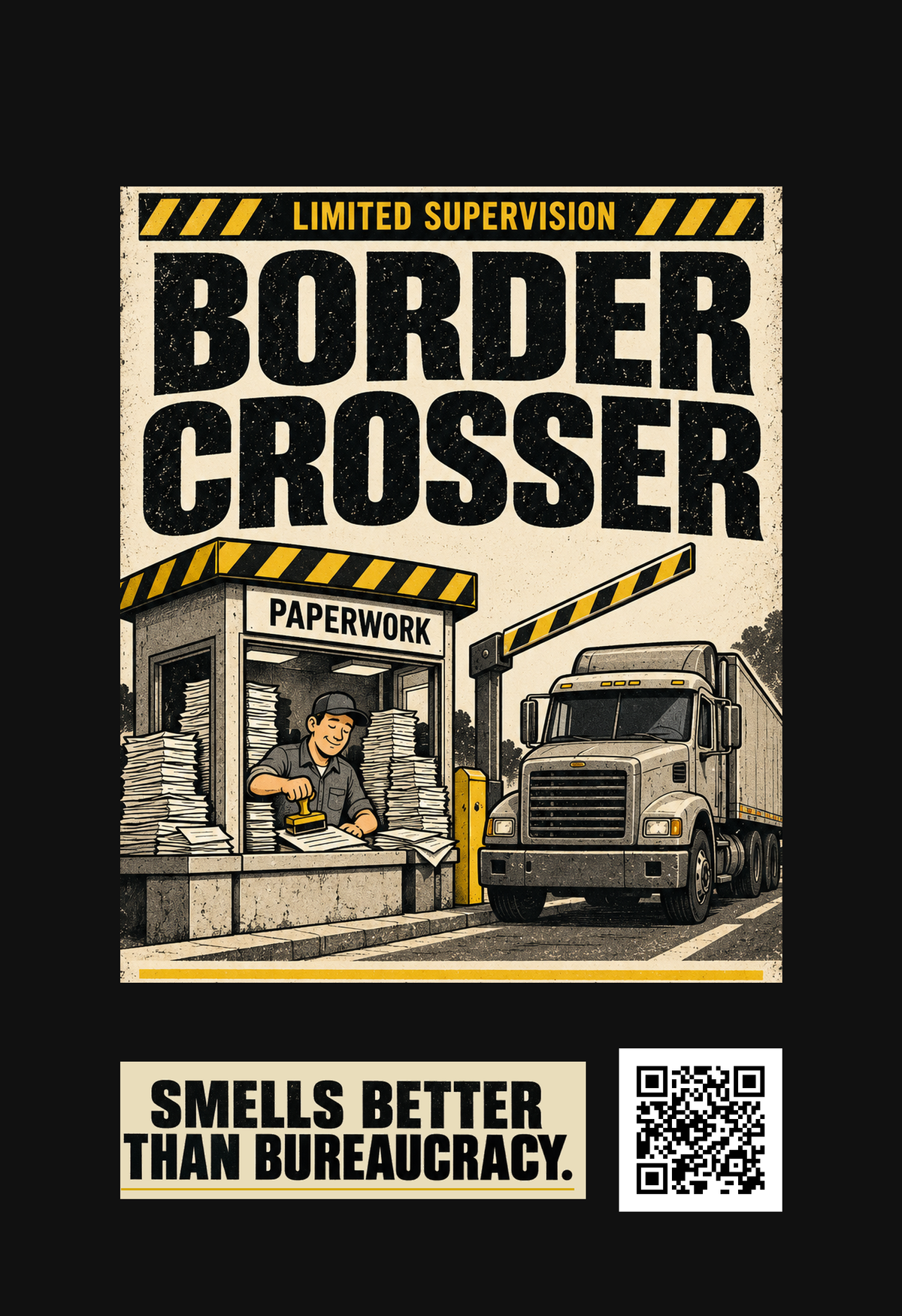 Border Crosser artwork preview, Dark Ice scent; same design printed on both sides.