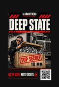 Deep State artwork preview, Pine scent; same design printed on both sides.