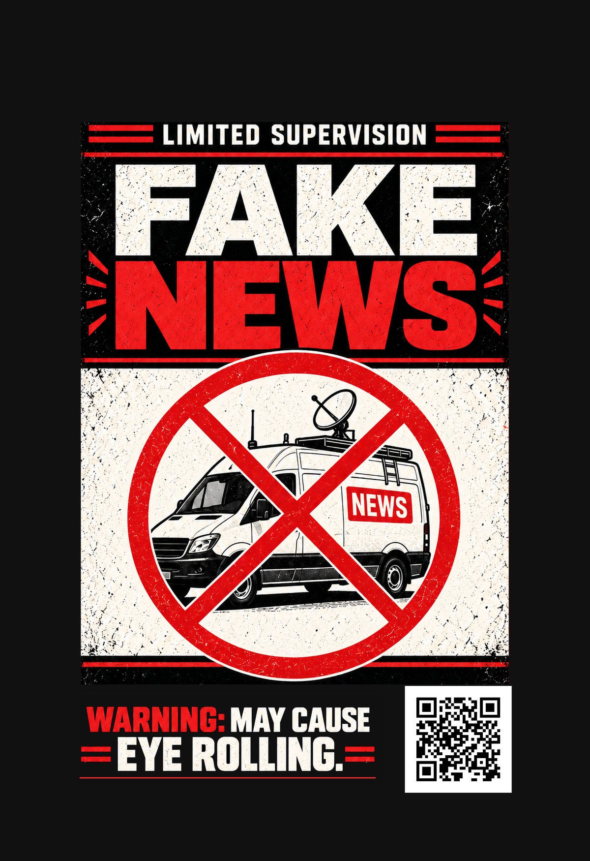 Fake News artwork preview, Cherry scent; same design printed on both sides.