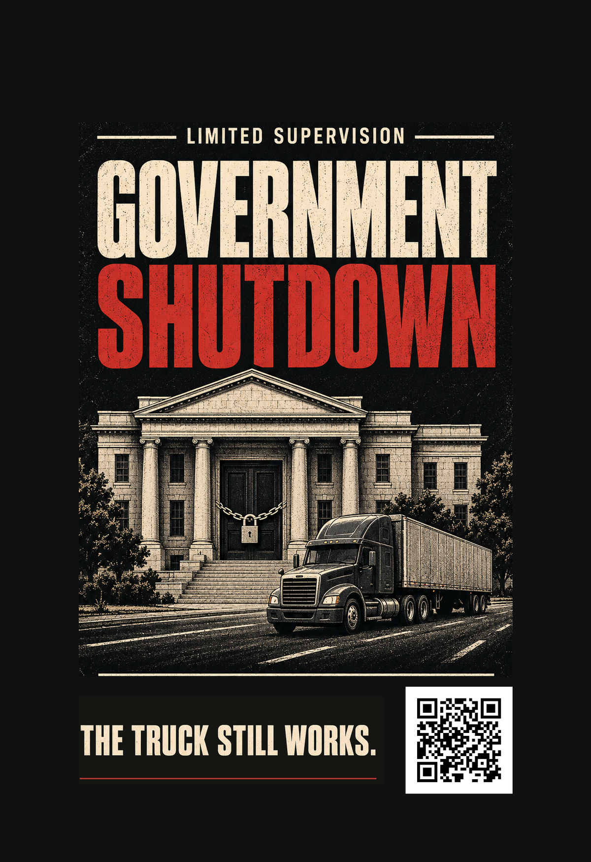 Government Shutdown artwork preview, Coconut scent; same design printed on both sides.