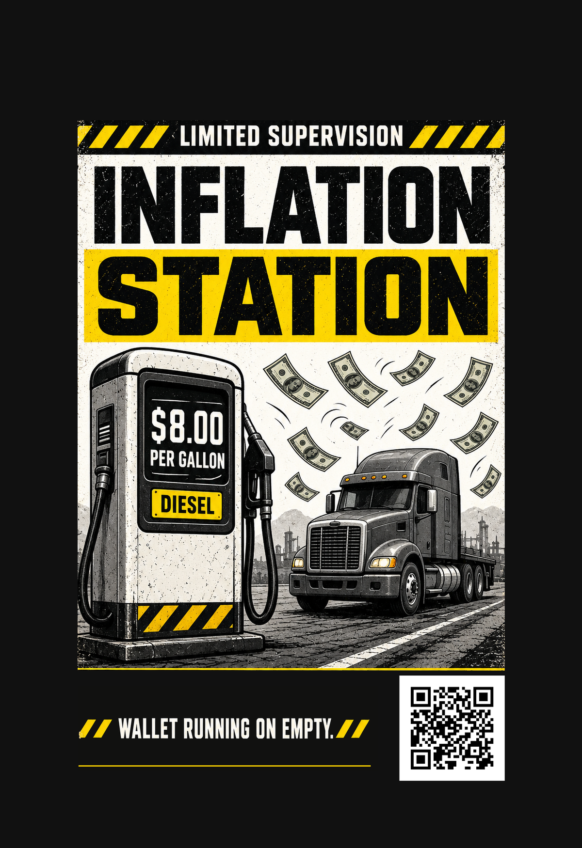 Inflation Station artwork preview, Vanilla scent; same design printed on both sides.