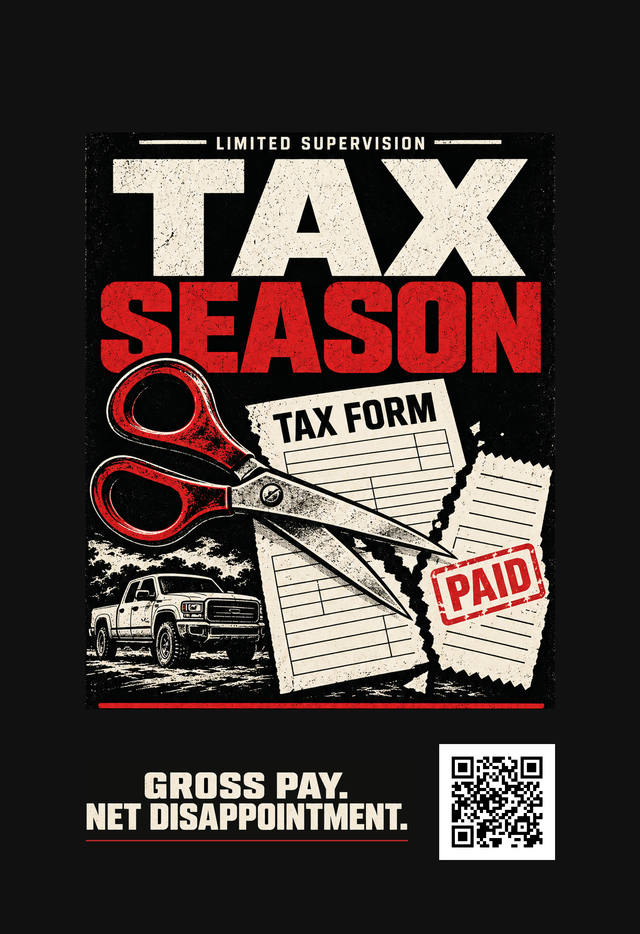 Tax Season artwork preview, Vanilla scent; same design printed on both sides.