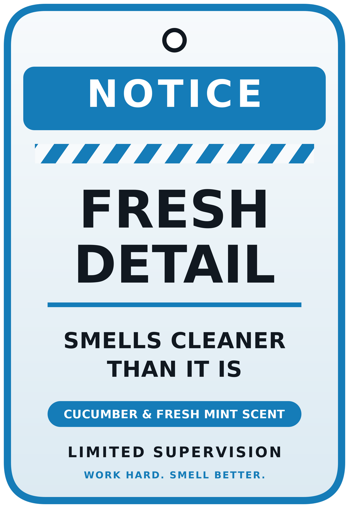Limited Supervision Fresh Detail air freshener design - Cucumber & Fresh Mint scent