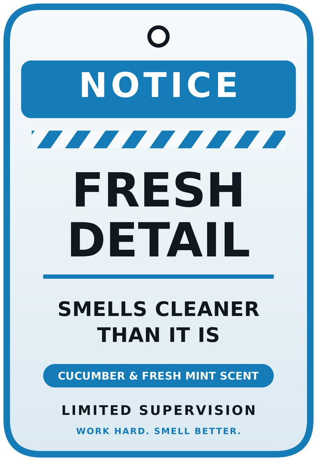 Limited Supervision Fresh Detail air freshener design - Cucumber & Fresh Mint scent