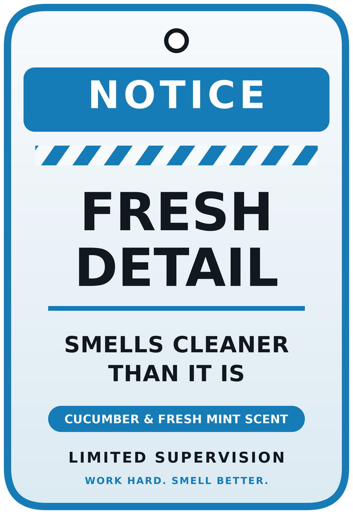 Limited Supervision Fresh Detail air freshener design - Cucumber & Fresh Mint scent