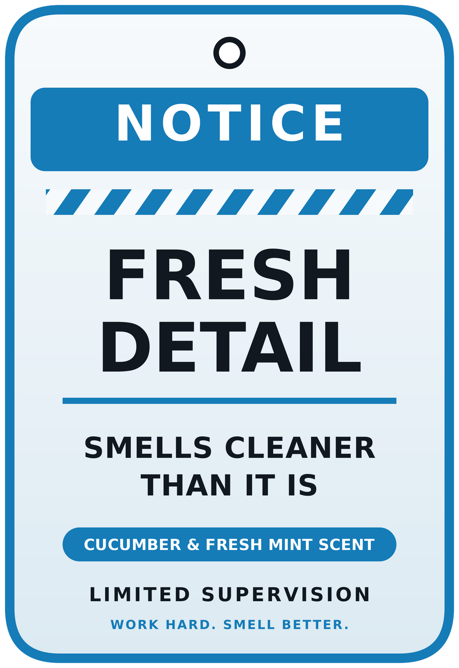 Limited Supervision Fresh Detail air freshener design - Cucumber & Fresh Mint scent