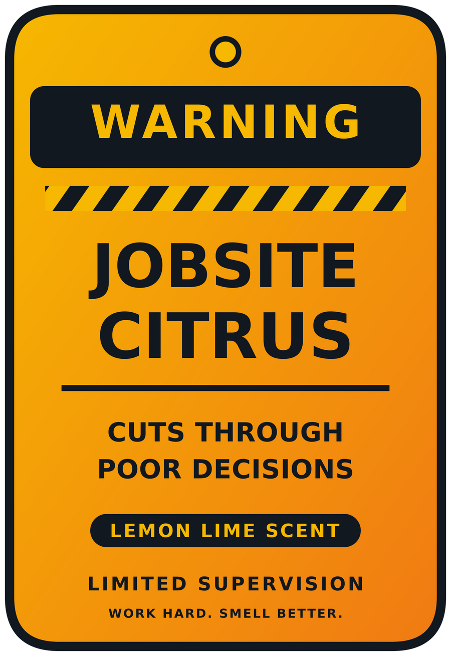 Limited Supervision Jobsite Citrus air freshener design - Lemon Lime scent