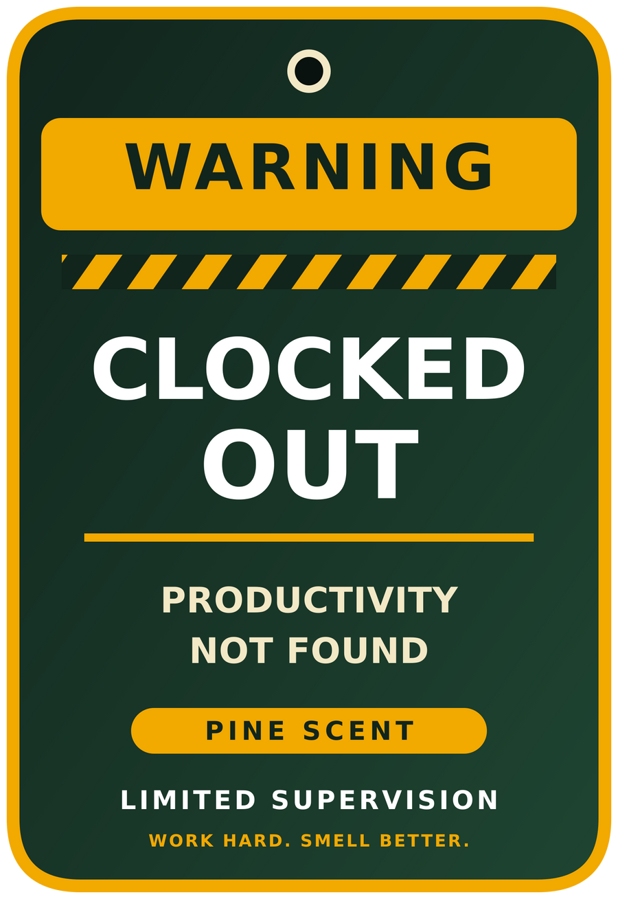 Limited Supervision Clocked Out funny car air freshener design