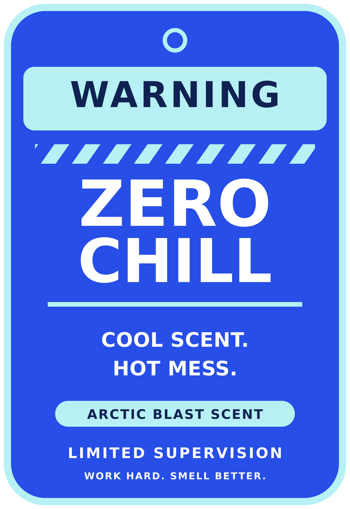 Zero Chill Arctic Blast car air freshener artwork — Limited Supervision