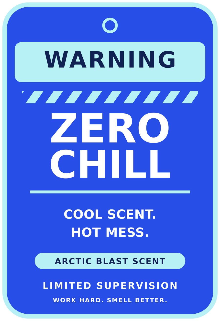 Zero Chill Arctic Blast car air freshener artwork — Limited Supervision